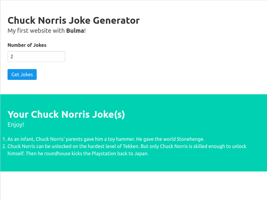 Chuck Norris Joke Generator